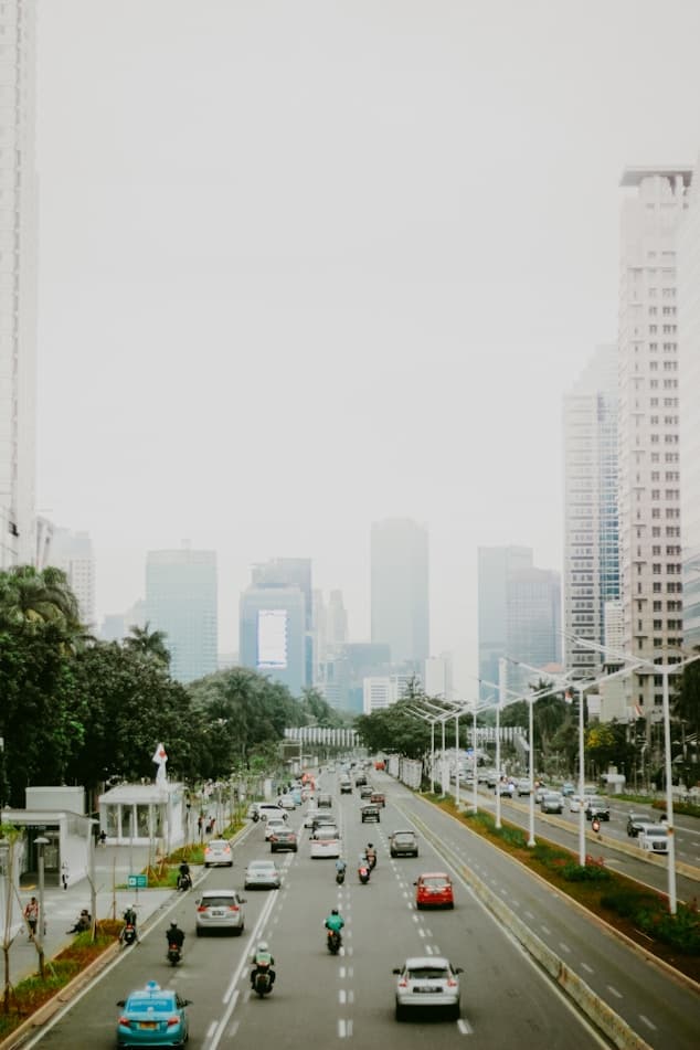 Cityscape representing smart city features